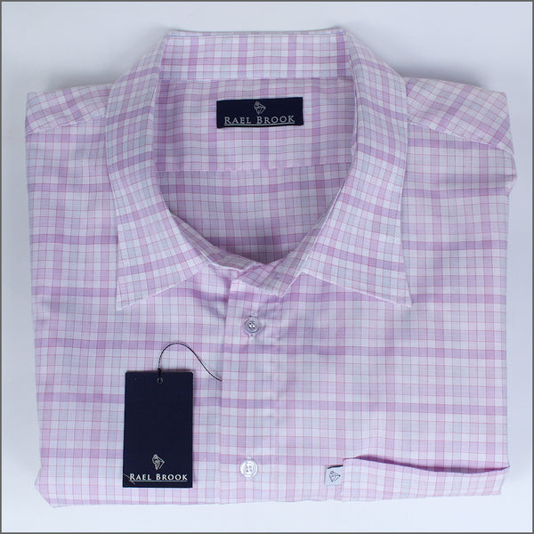 Rael Brook Pink & White Check Pattern Short sleeve Shirt.