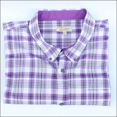 DG'S Purple & White Grey Check Short sleeve Shirt..