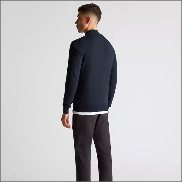 Remus Uomo Navy Long Sleeve Half Zip Sweater~