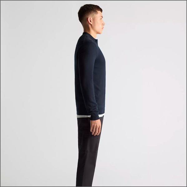 Remus Uomo Navy Long Sleeve Half Zip Sweater~