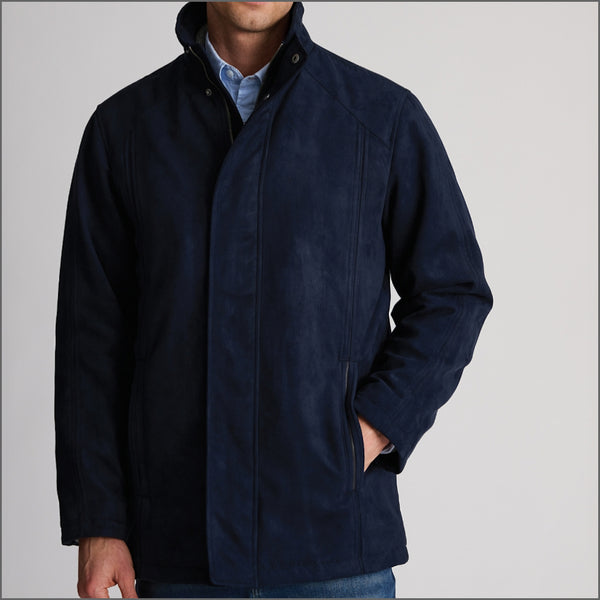 Brook Taverner Niven Navy Faux Suede Padded Jacket*
