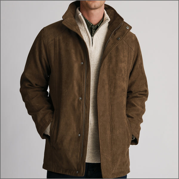 Brook Taverner Niven Dark Sand Faux Suede Padded Jacket*