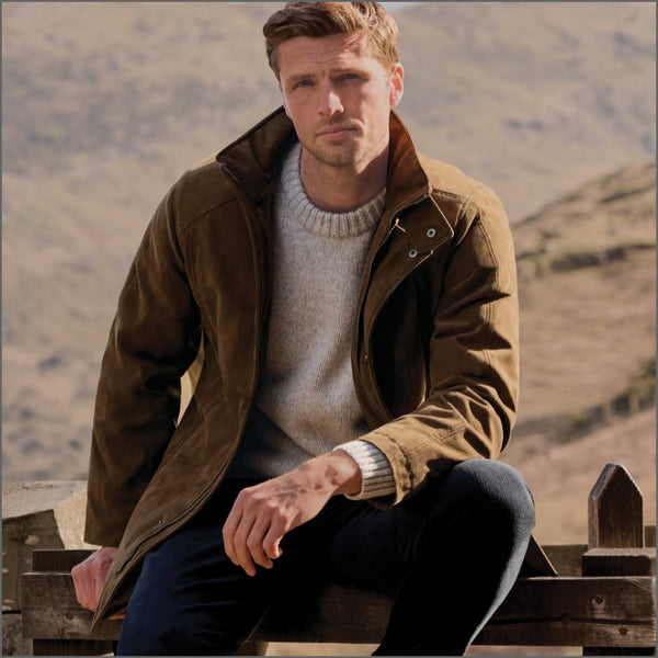 Brook Taverner Niven Dark Sand Faux Suede Padded Jacket*