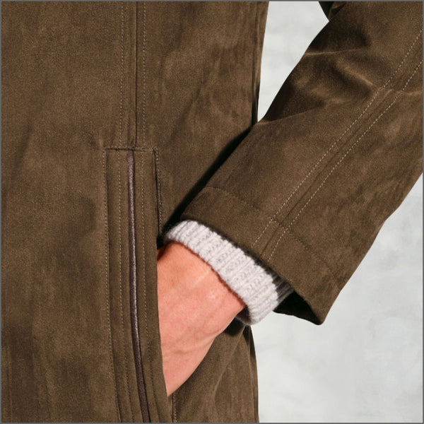 Brook Taverner Niven Dark Sand Faux Suede Padded Jacket*