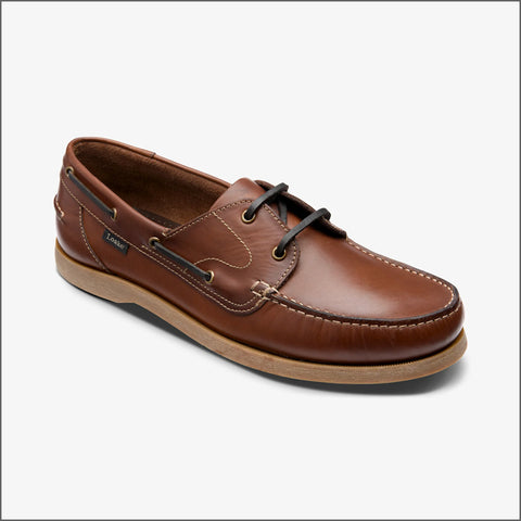 Loake Padstow Brown Waxy Leather Boat Shoe*