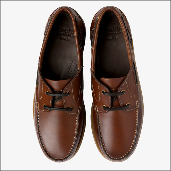 Loake Padstow Brown Waxy Leather Boat Shoe*
