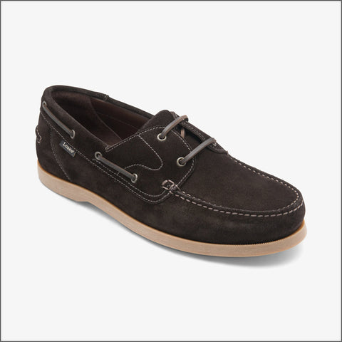 Loake Padstow Dark Brown Suede Nubuck Boat Shoe*