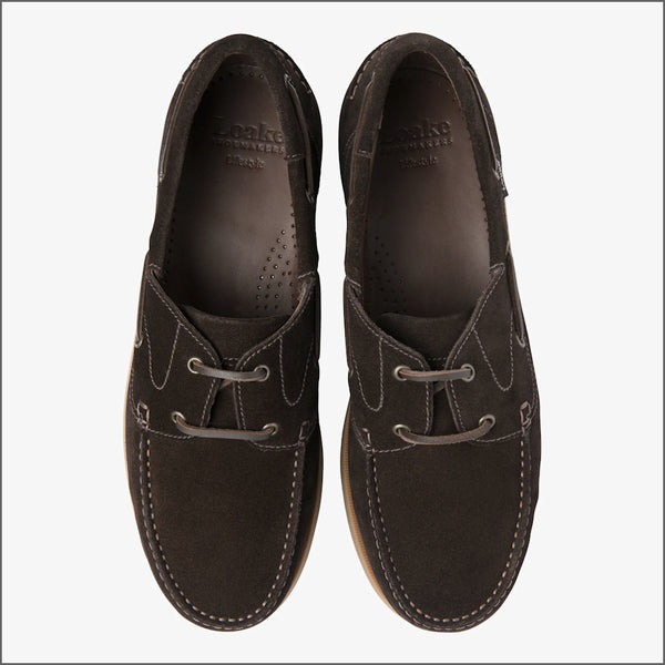 Loake Padstow Dark Brown Suede Nubuck Boat Shoe*