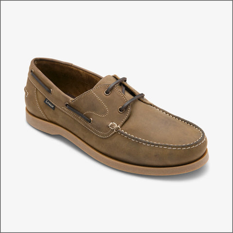 Loake Padstow Brown Oiled Nubuck Boat Shoe*
