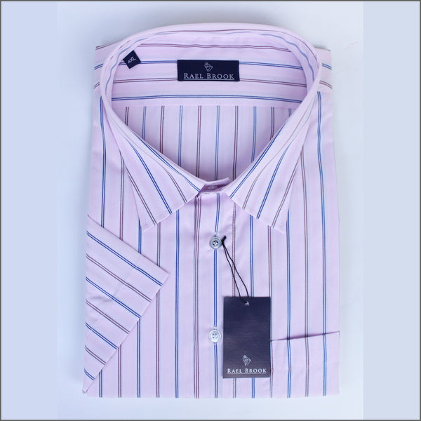 Rael Brook Pink & Blue Stripe Short sleeve Shirt.