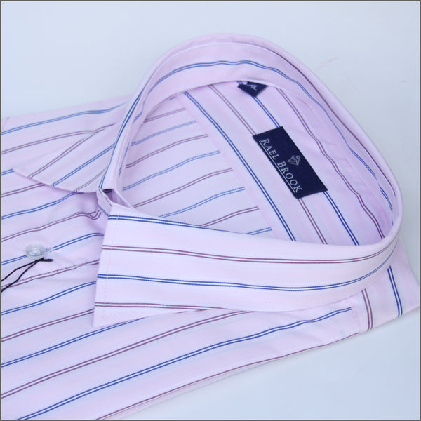 Rael Brook Pink & Blue Stripe Short sleeve Shirt.