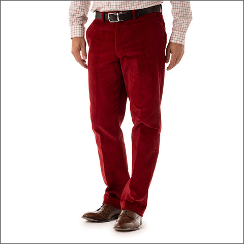 Gurteen Hampton Poppy Red Cord Trouser*