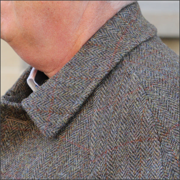Harris Tweed Brown Herringbone Raglan Overcoat¬