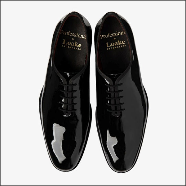 Loake Regal Black Plain Tie Shoe=
