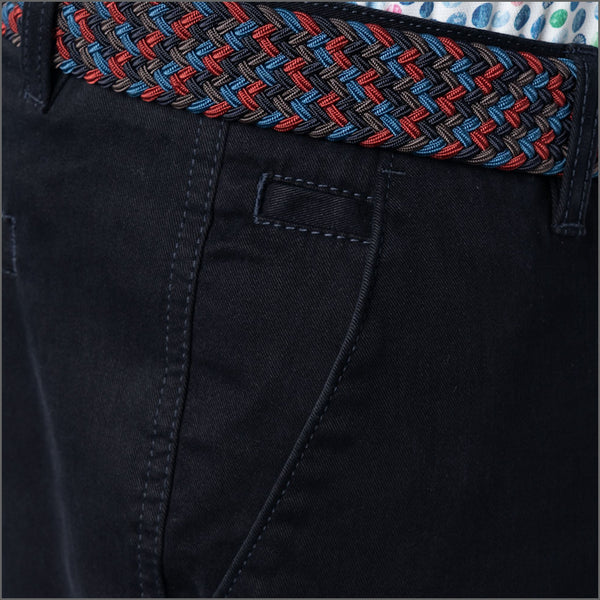 Gurteen Romford Navy Stretch Cotton Chino Trouser,