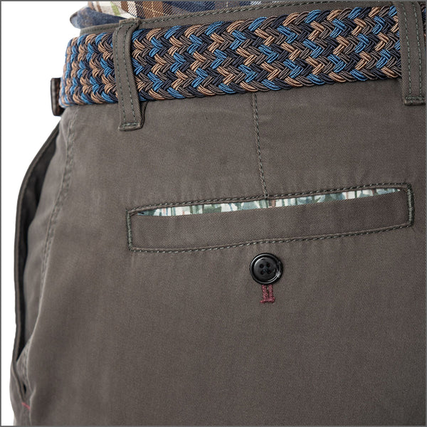 Gurteen Romford Olive Stretch Cotton Chino Trouser,