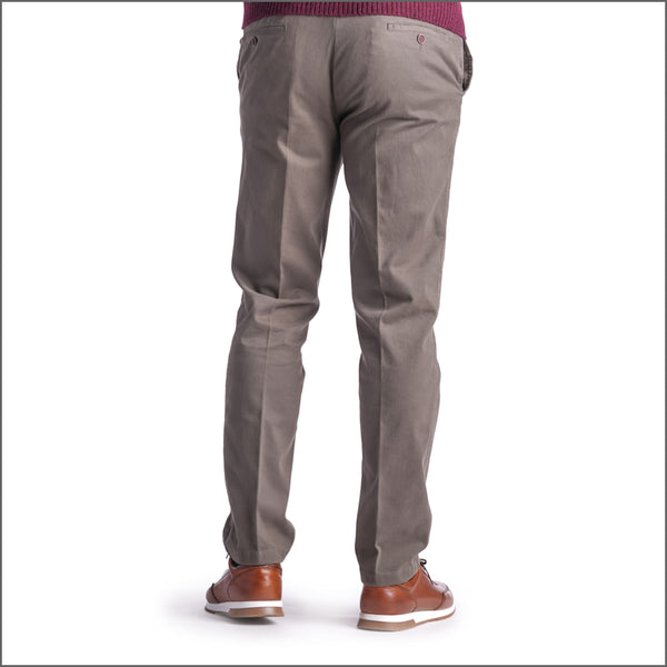 Gurteen Ryde Dark Stone Stretch Cotton Chino Trouser,
