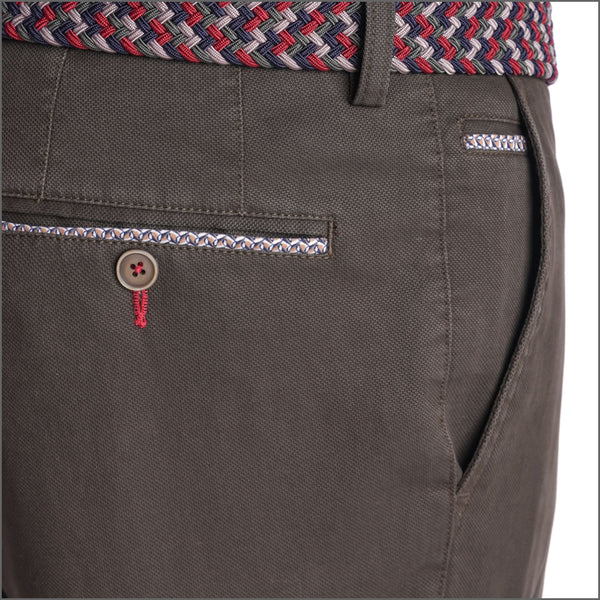 Gurteen Ryde Olive Stretch Cotton Chino Trouser,