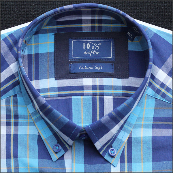 Dg's Blue  Check Short sleeve Shirt=