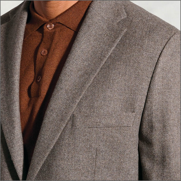 Brook Taverner Tailored Fit Southall Taupe Italian Wool Blend Jacket^^