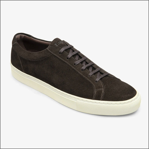 Loake Sprint Dark Brown Suede Sneaker=