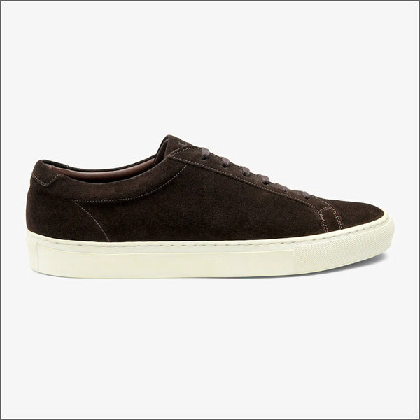 Loake Sprint Dark Brown Suede Sneaker=