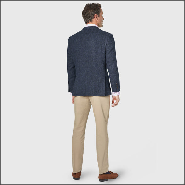 Brook Taverner Stranraer Navy Herringbone Harris Tweed Jacket*
