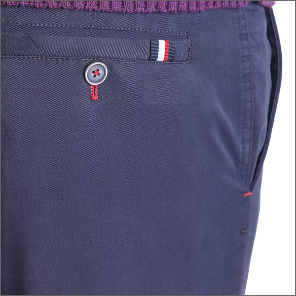 Gurteen Stonehouse Stretch Cotton Navy Chino Trouser,