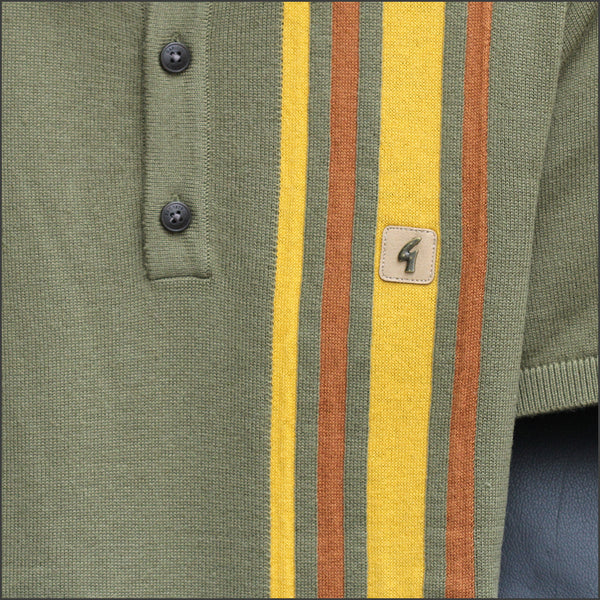 Gabicci Vintage Soda Spruce Pattern Polo Top^