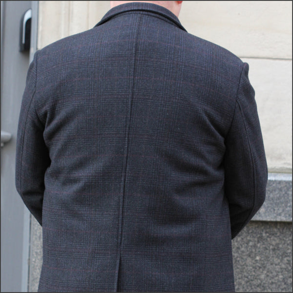 Douglas Watson Navy Check Car Coatª