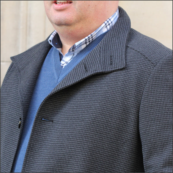 Douglas Watson Navy Check Car Coatª