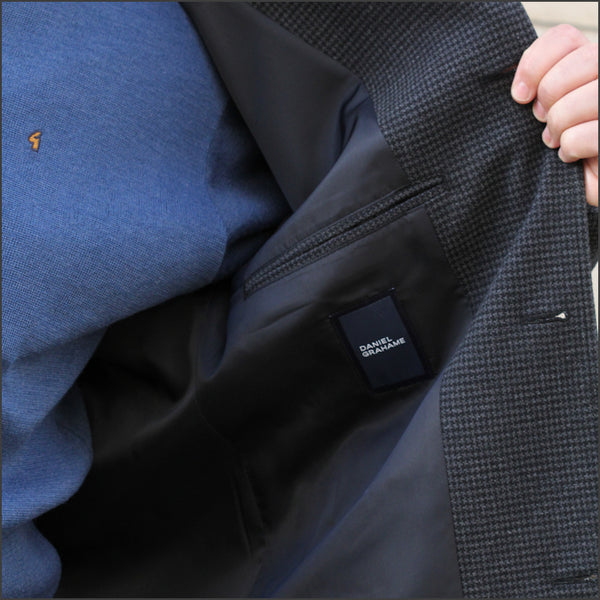 Douglas Watson Navy Check Car Coatª