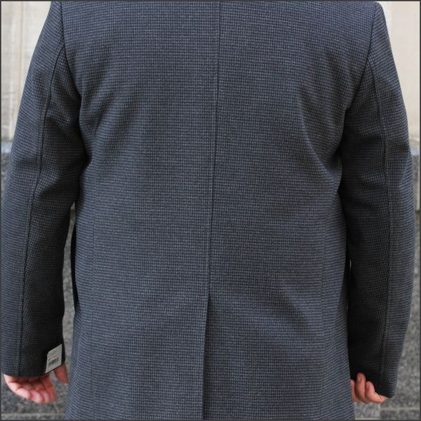 Douglas Watson Navy Check Car Coatª