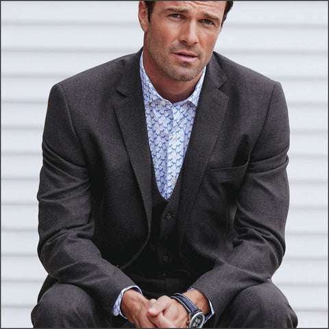 Brook Taverner Wells Wool Blend Charcoal Suit - Waistcoat Optional*