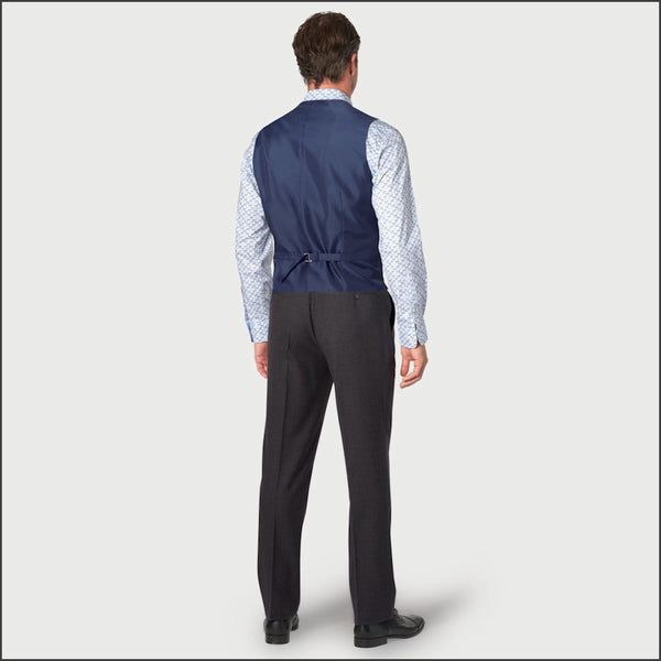 Brook Taverner Wells Charcoal Wool Blend Waistcoat*