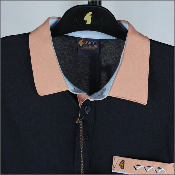 Gabicci X06 Navy Pattern Polo~