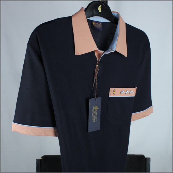 Gabicci X06 Navy Pattern Polo~