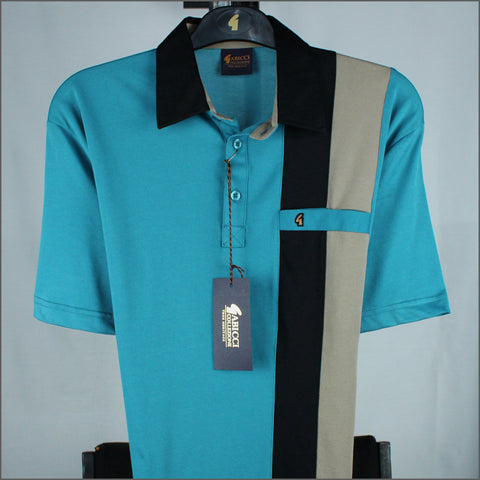 Gabicci X07 Teal Pattern Polo~