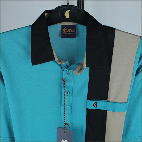 Gabicci X07 Teal Pattern Polo~