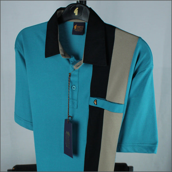 Gabicci X07 Teal Pattern Polo~