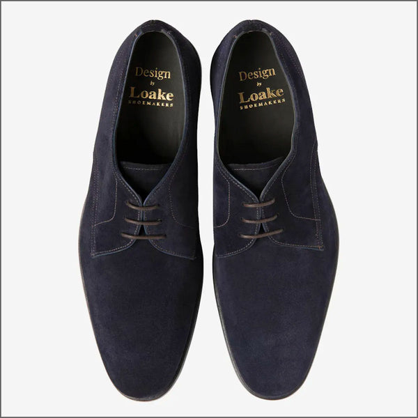Loake Atherton Navy Suede Leather Shoe~