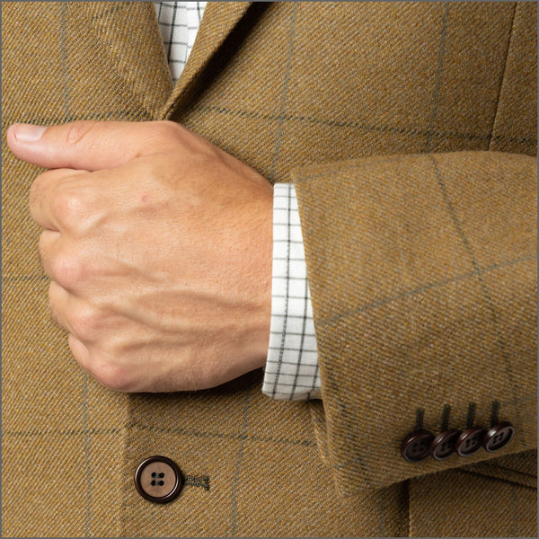 Gurteen Calver Green Pure Wool Overcheck Jacket,