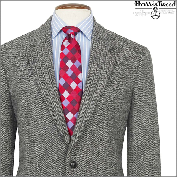 Harris Tweed Grey Herringbone Jacket>>