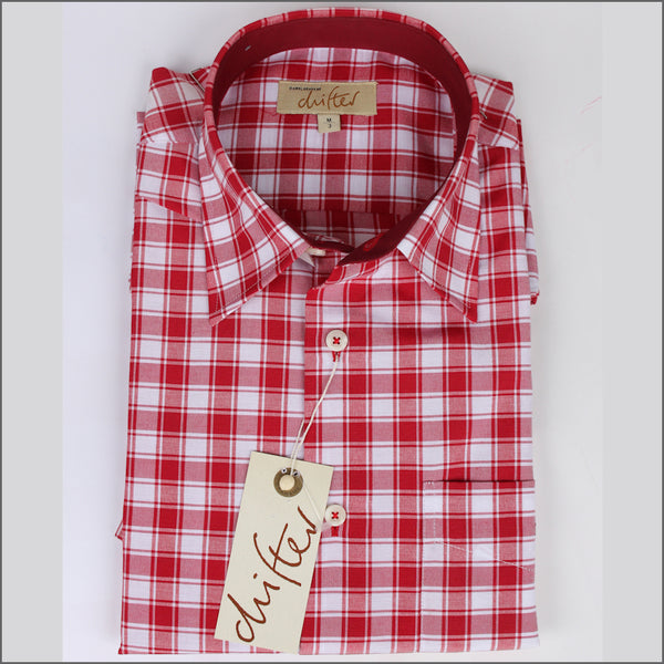DG'S Red & White Check Short sleeve Shirt.