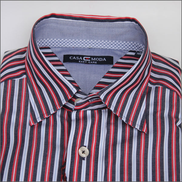 Casa Moda Red & White Stripe Short sleeve Shirt.
