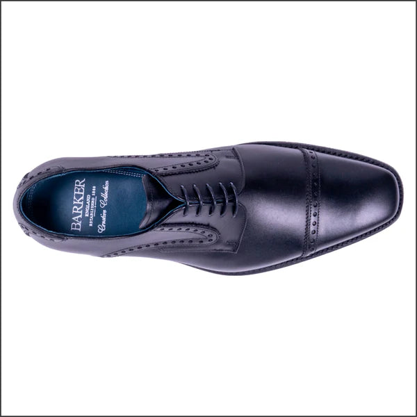 Barker Stewart - Black Calf Leather Derbyº