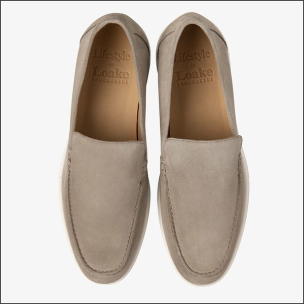 Loake Tuscany Stone Suede Loafer=