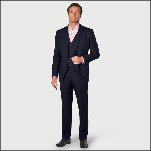 Brook Taverner Wells Wool Blend Navy Suit - Waistcoat Optional*
