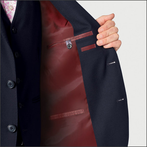 Brook Taverner Wells Wool Blend Navy Suit - Waistcoat Optional*