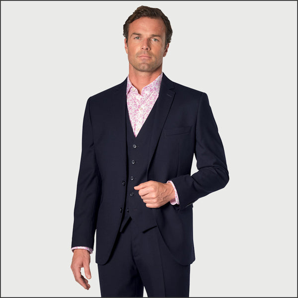 Brook Taverner Wells Wool Blend Navy Suit - Waistcoat Optional*